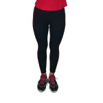 Colanti sport, culoare negru, model cu linie rosie 